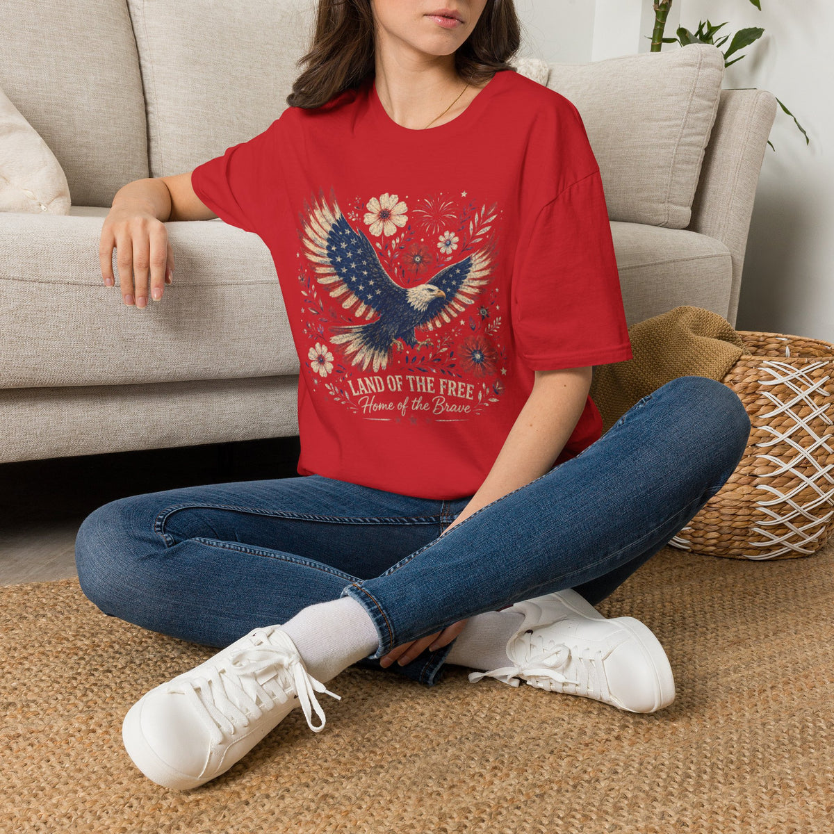 Land of the Brave Custom Tee | Patriotic American Shirt | USA Independence Day T-Shirt